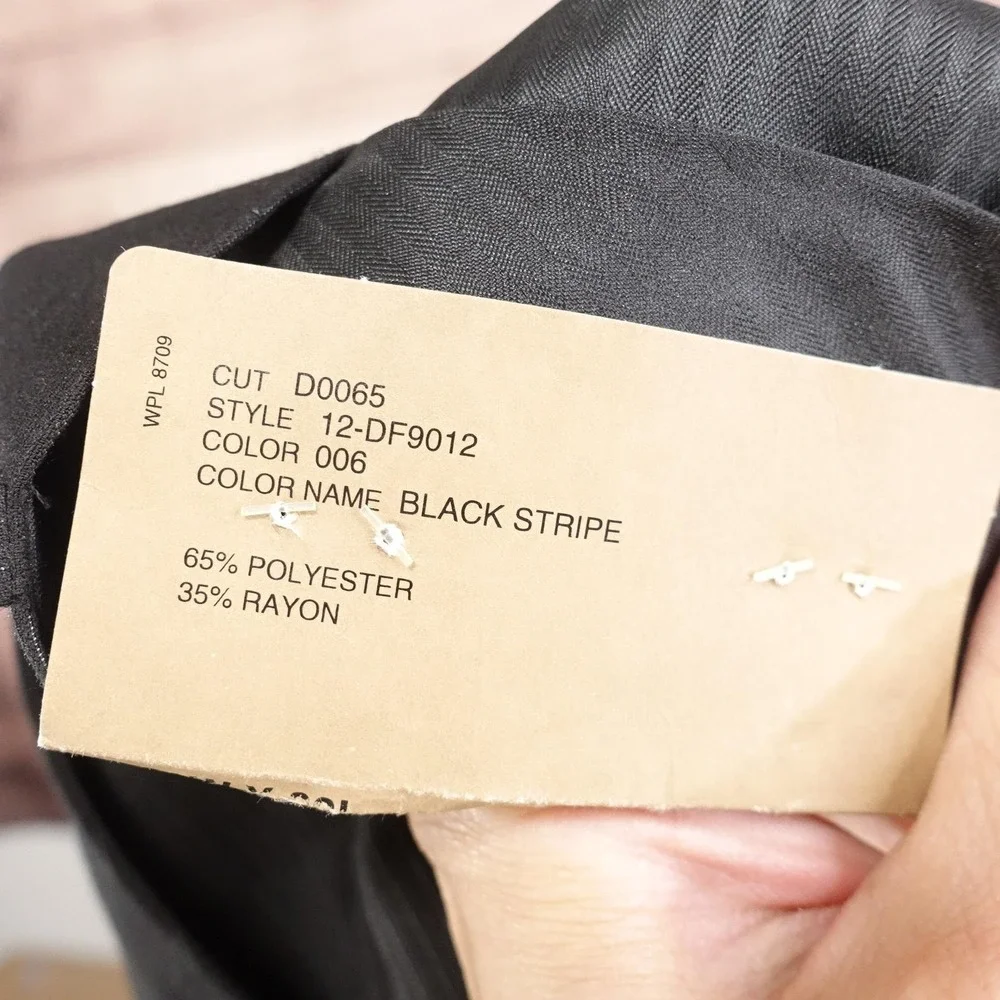 New! Dockers Dress Pants Mens‎ 36x30 Black Stripe Regular Fit Flat Front